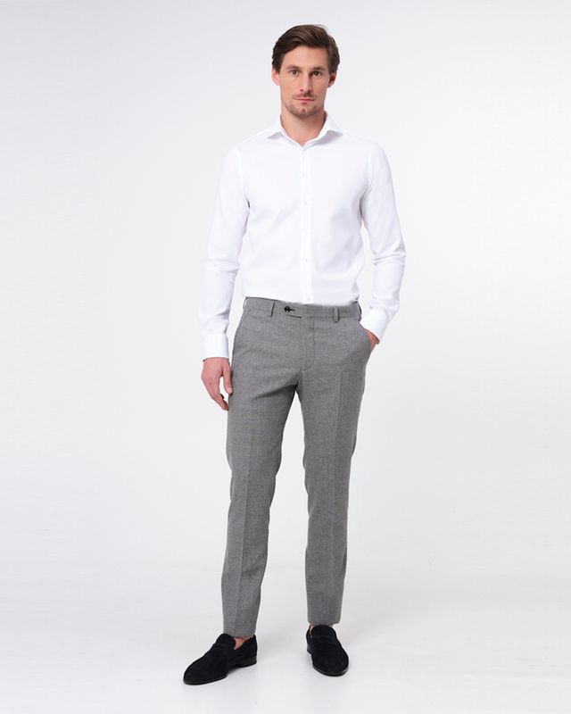 Dutch Dandies Slim fit Overhemd LM Wit uni 052750-001-37