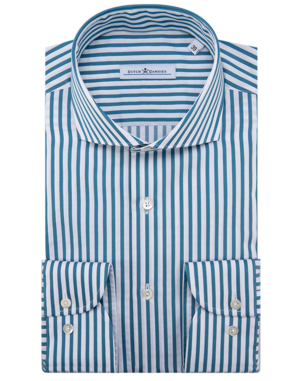 Dutch Dandies Slim fit Overhemd LM Donkerblauw dessin 052756-001-37