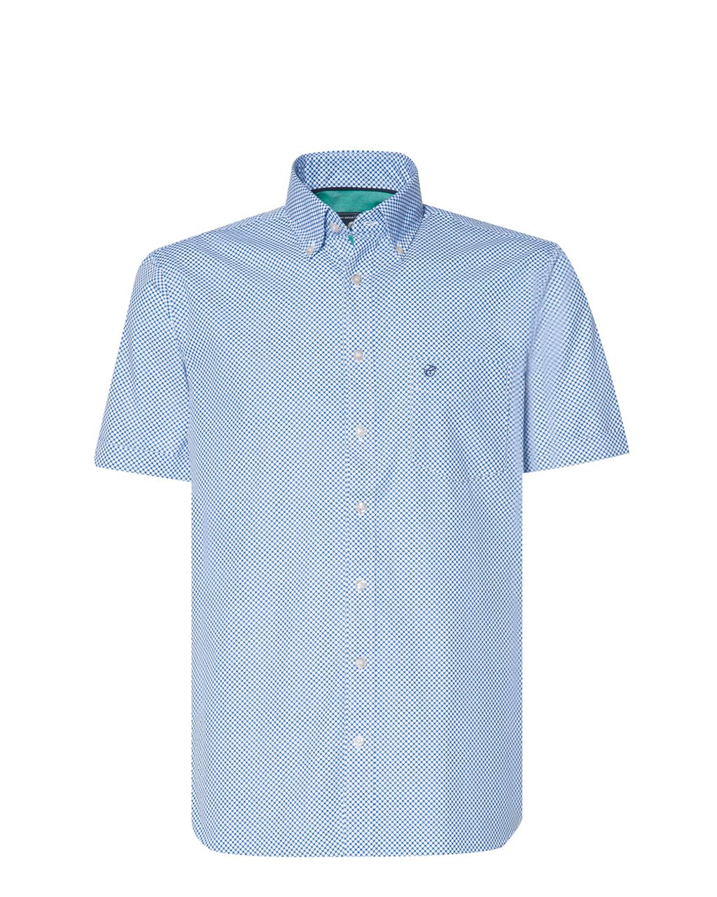 Campbell Classic Casual Overhemd KM Blauw print 052887-001-L