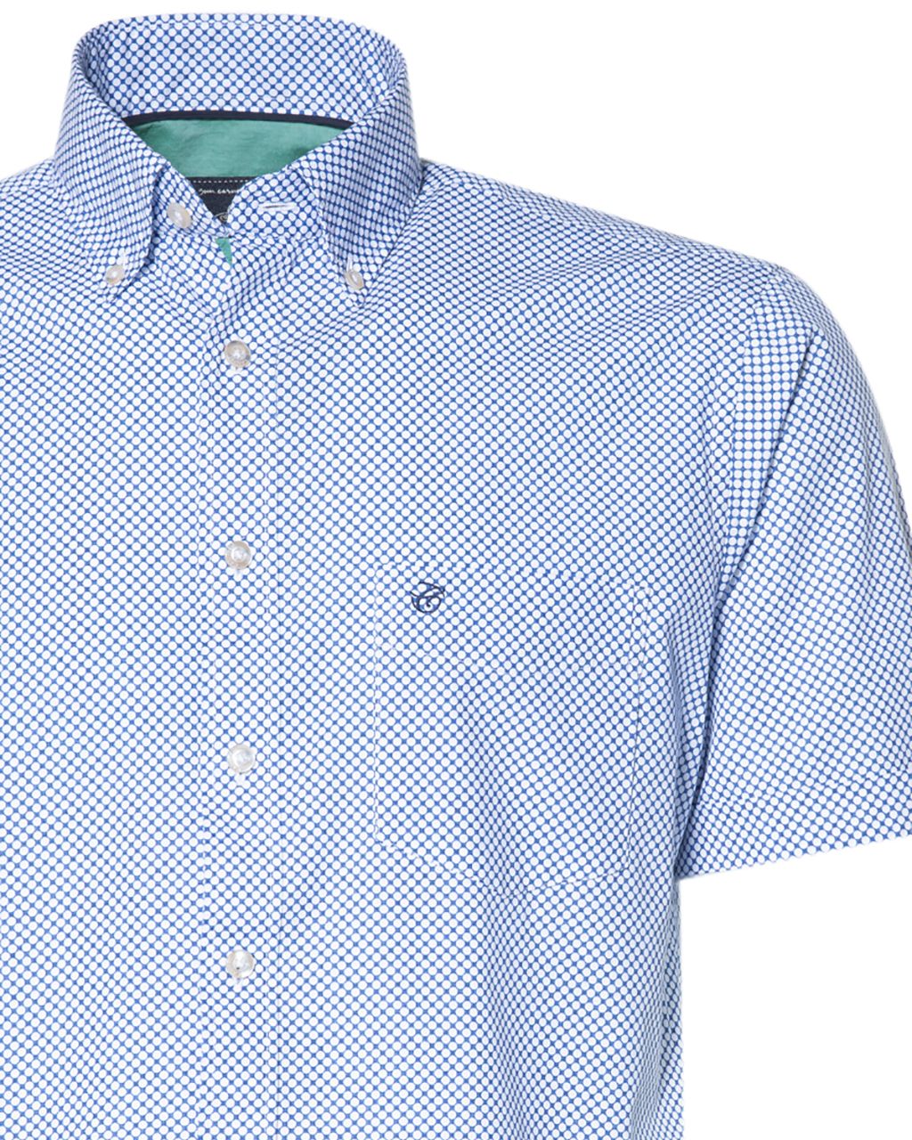 Campbell Classic Casual Overhemd KM Blauw print 052887-001-L