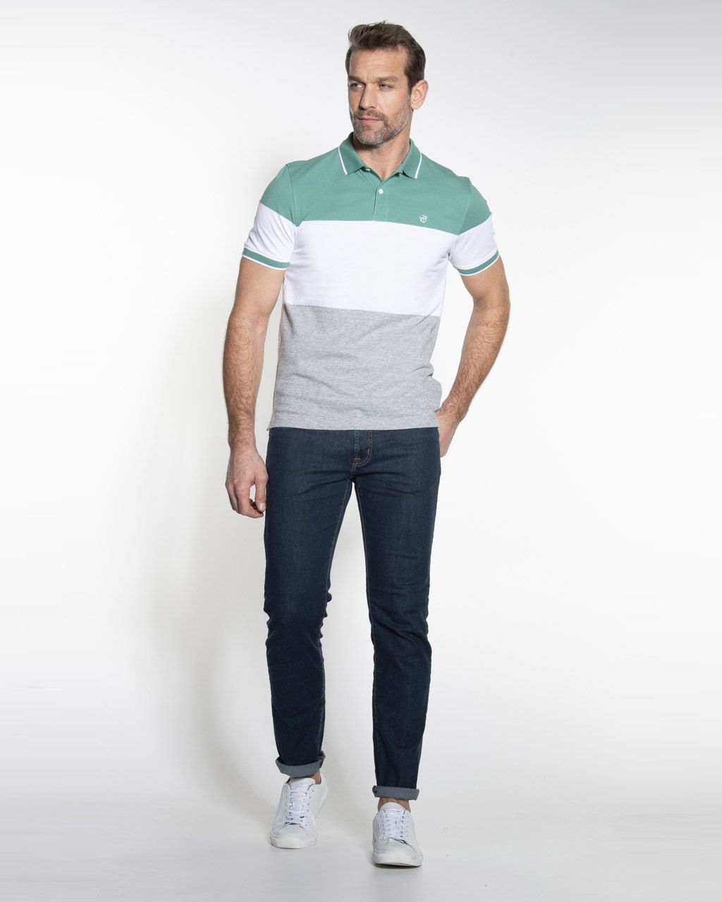 Campbell Classic Polo KM Flessen groen 052940-002-L