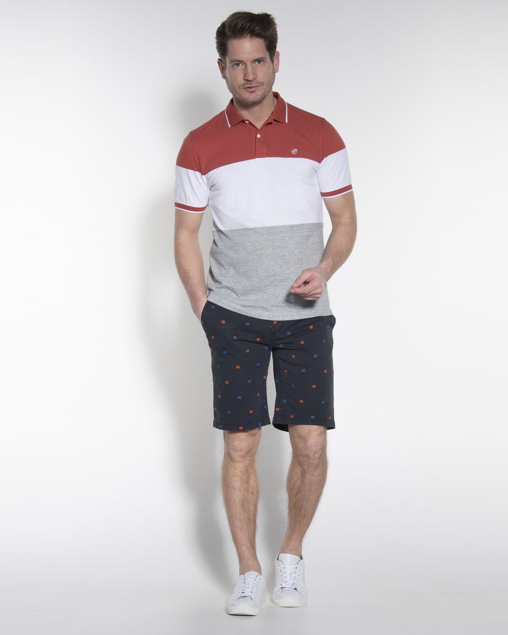 Campbell Classic Polo KM Donkerrood uni 052940-003-L