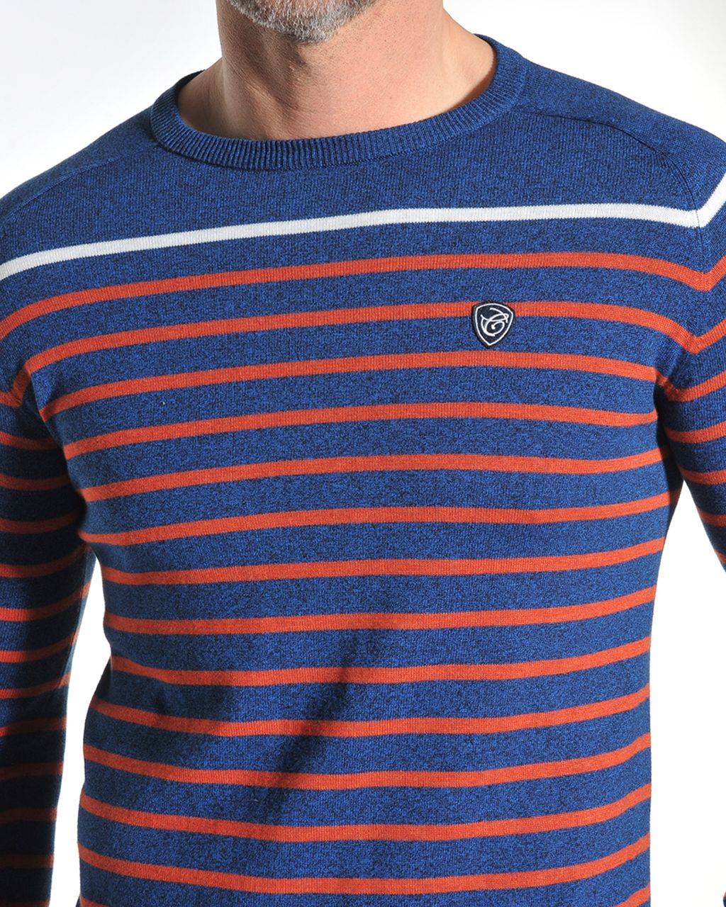 Campbell Classic Ronde hals  Donkerblauw streep 052964-002-L