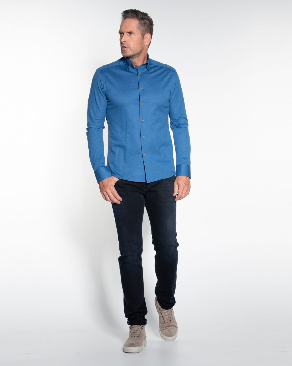 ETON Overhemd LM Blauw 053059-001-L