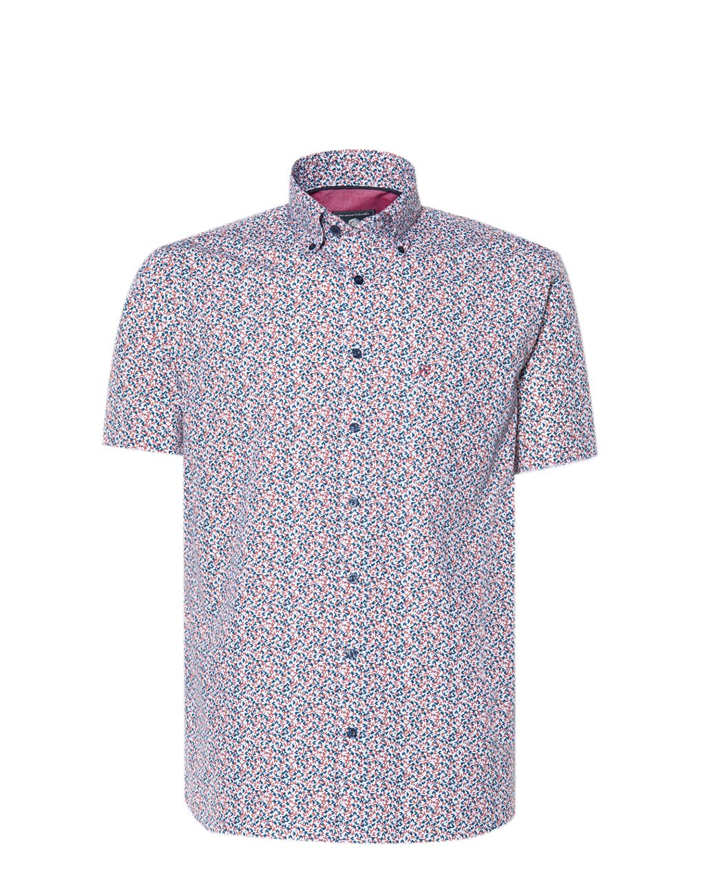Campbell Classic Casual Overhemd KM Oranje print 053434-001-L