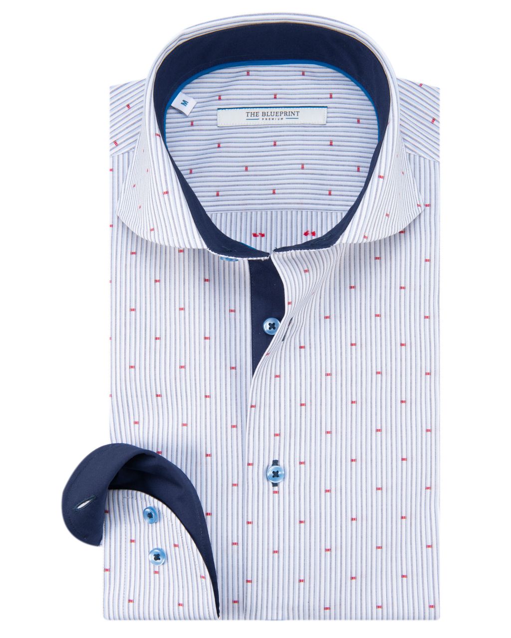 The BLUEPRINT Premium Trendy overhemd LM Lichtblauw streep 053549-001-L