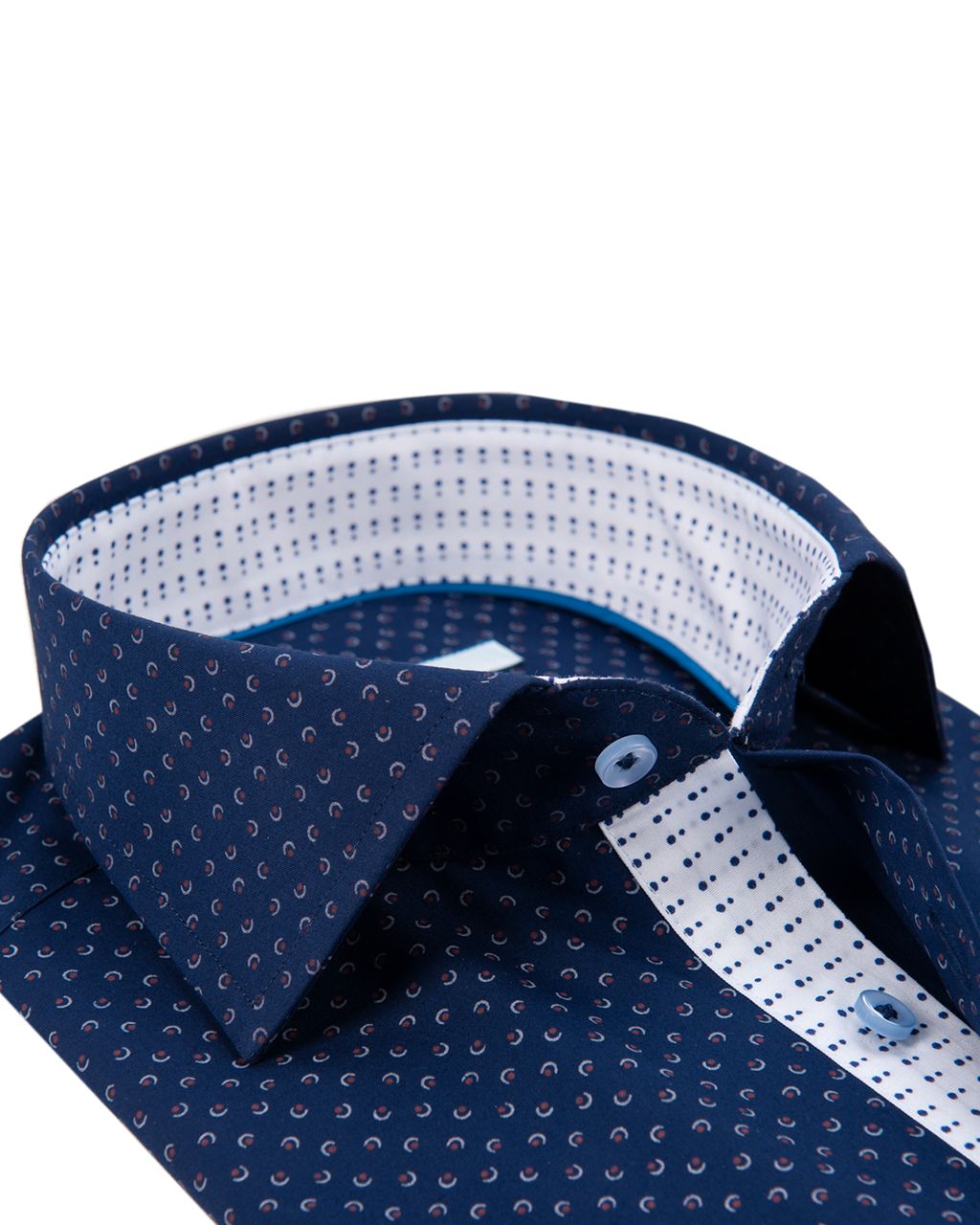 The BLUEPRINT Premium Trendy overhemd LM Donkerblauw dessin 053555-001-L