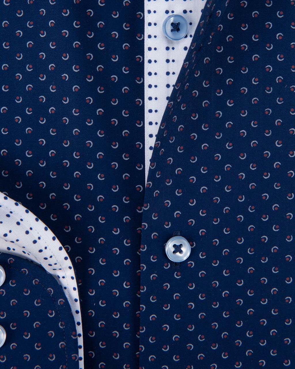 The BLUEPRINT Premium Trendy overhemd LM Donkerblauw dessin 053555-001-L