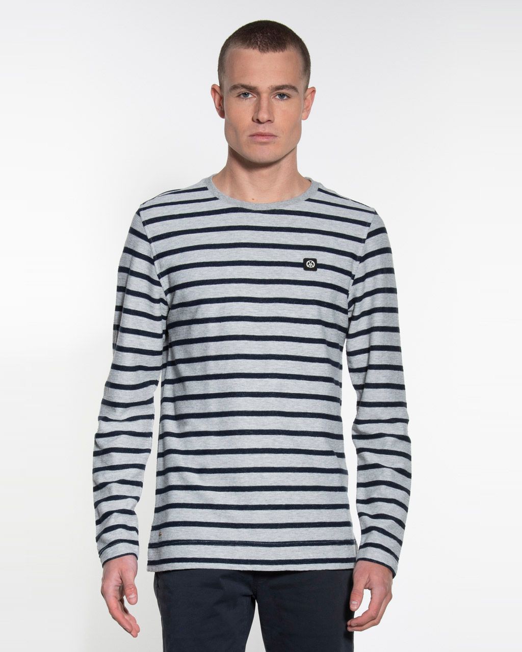 Victim Sweater Grijs streep 053657-001-L