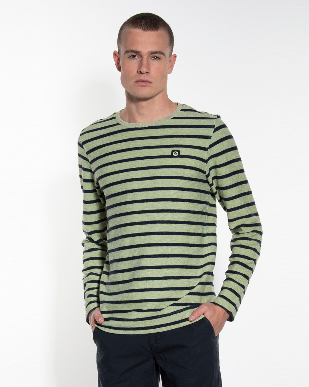 Victim Sweater Lichtgroen streep 053657-002-L