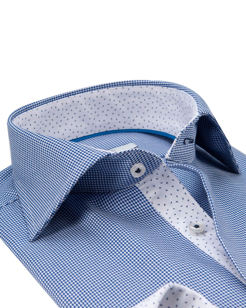 The BLUEPRINT Premium Trendy overhemd LM Donkerblauw dessin 053713-001-L