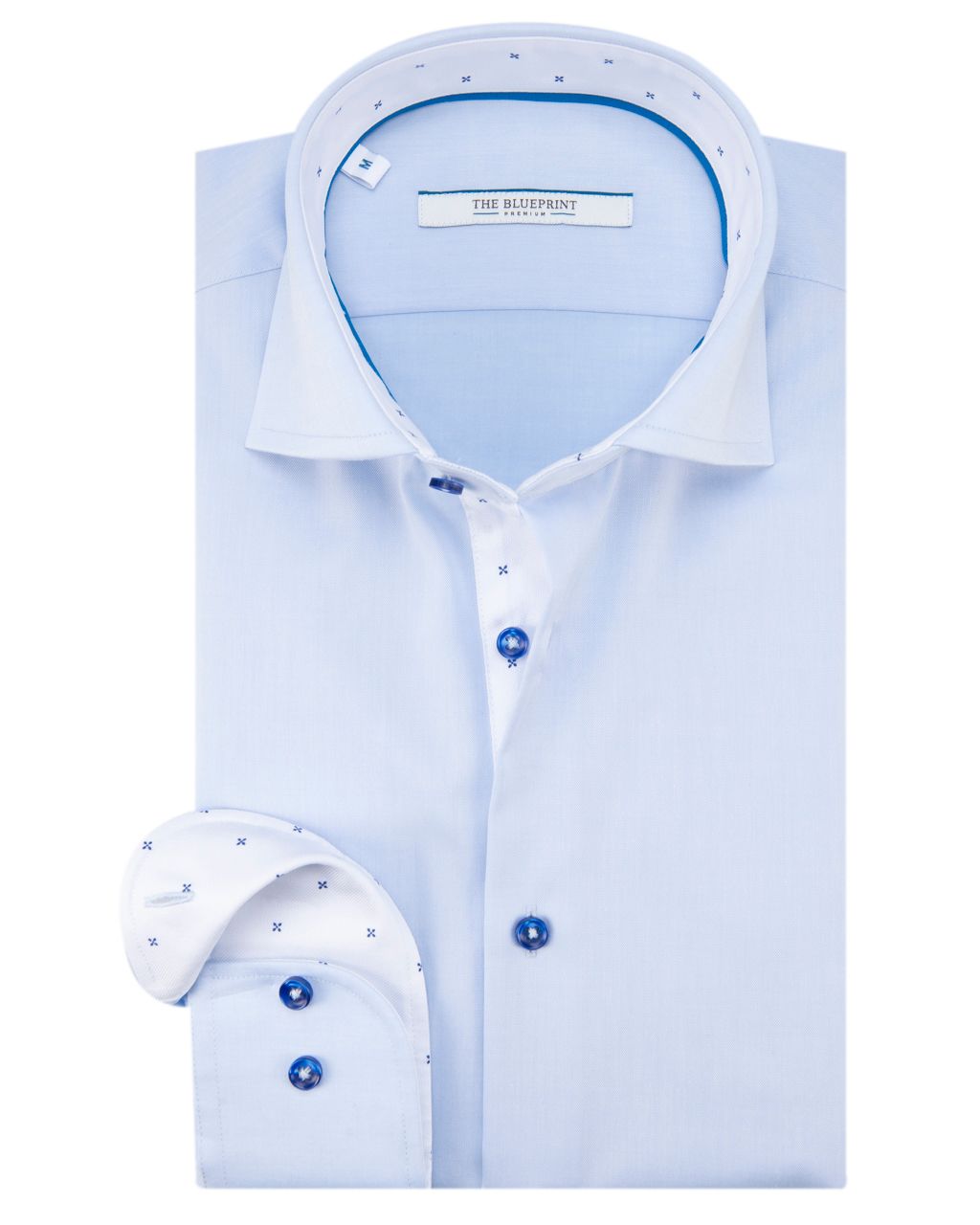 The BLUEPRINT Premium Trendy overhemd LM Lichtblauw uni 053721-001-L