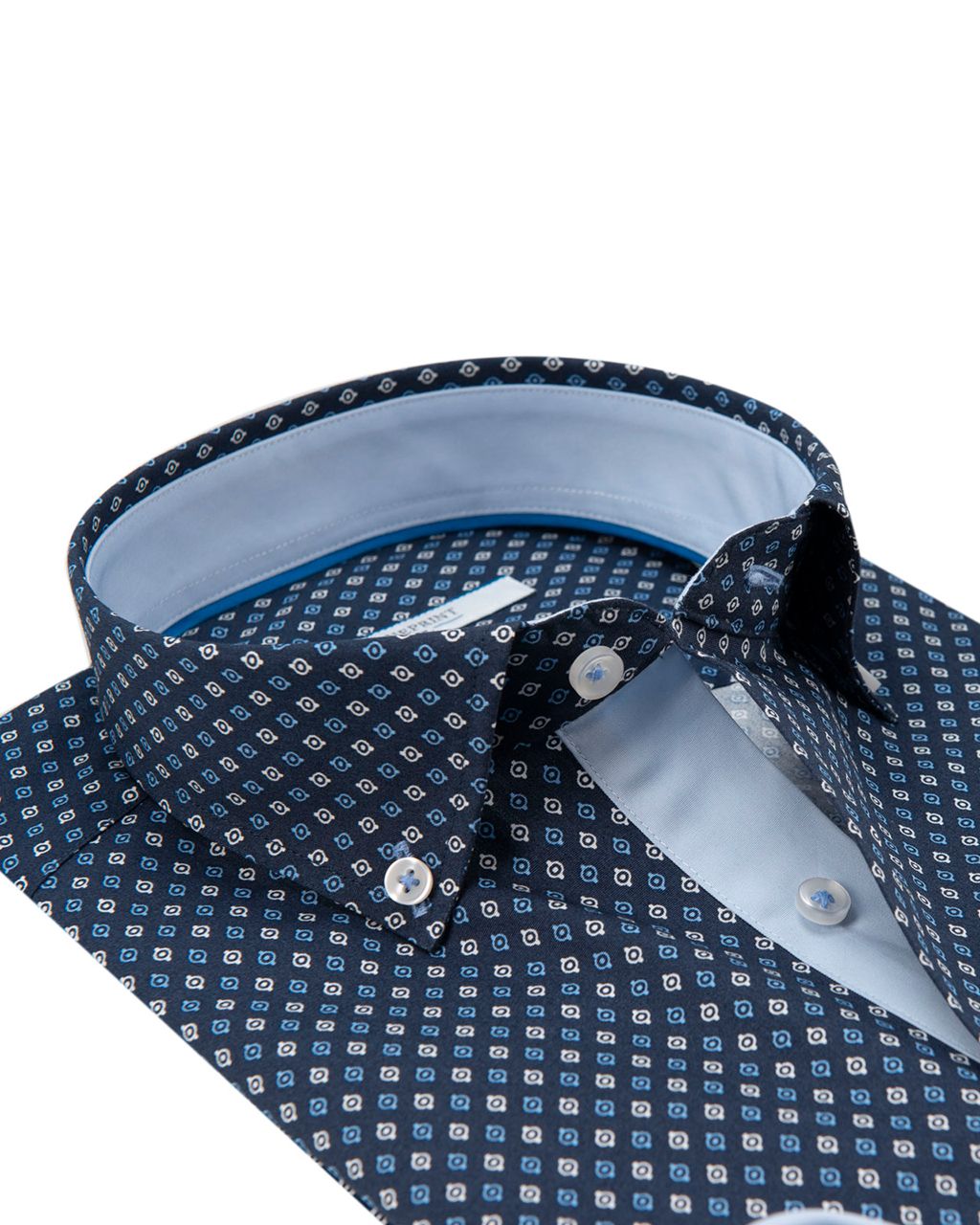The BLUEPRINT Premium Trendy overhemd LM Donkerblauw dessin 053722-001-L