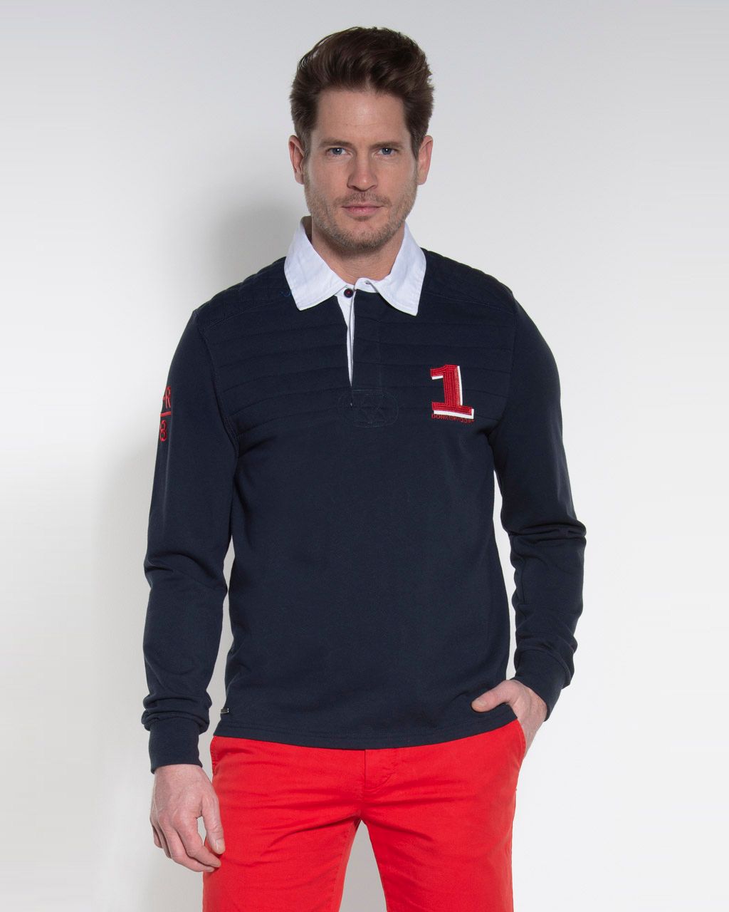 Donkervoort Polo LM  Donkerblauw uni 053745-001-L