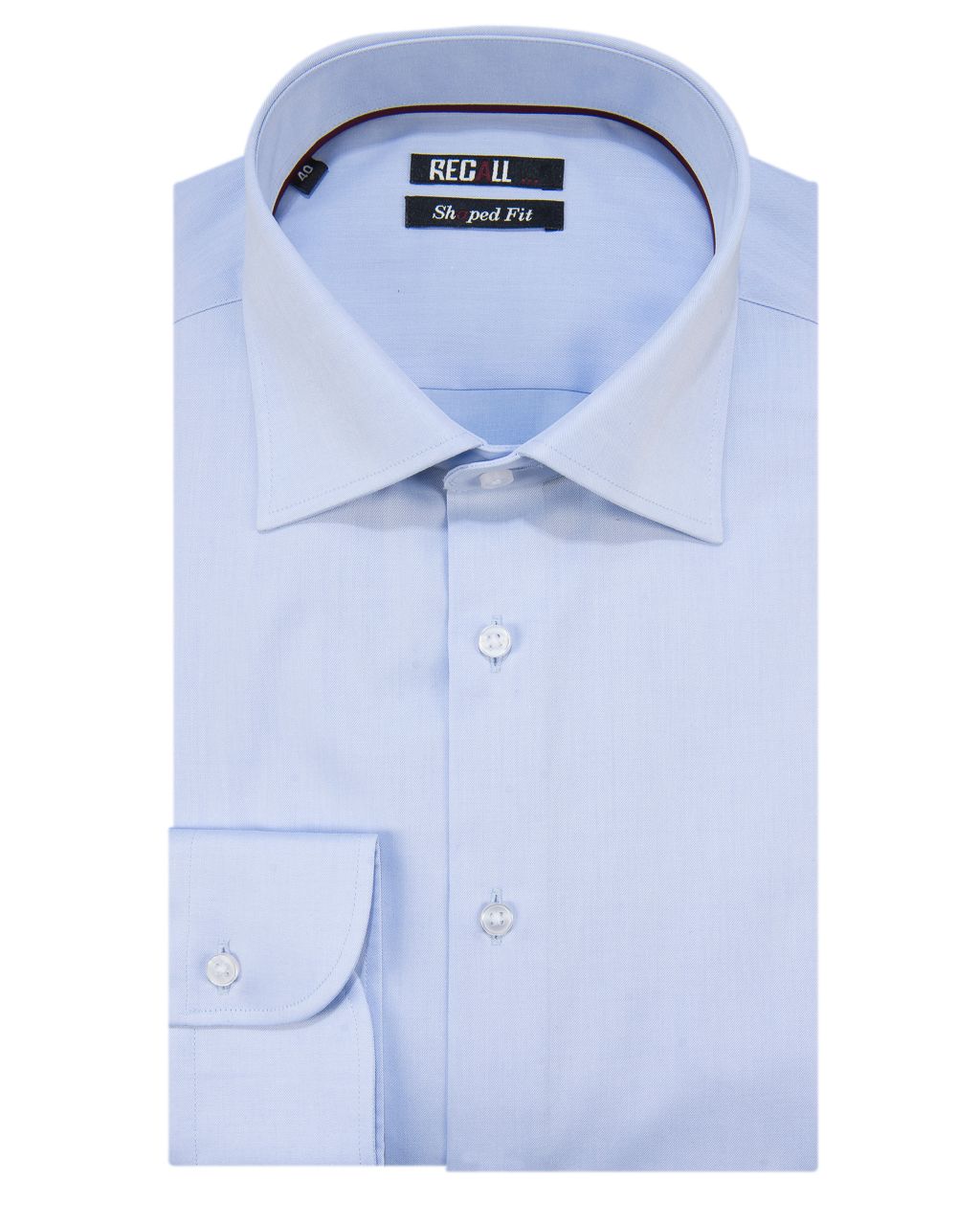 Recall Overhemd Shaped Fit LM Blauw dessin 057048-001-38