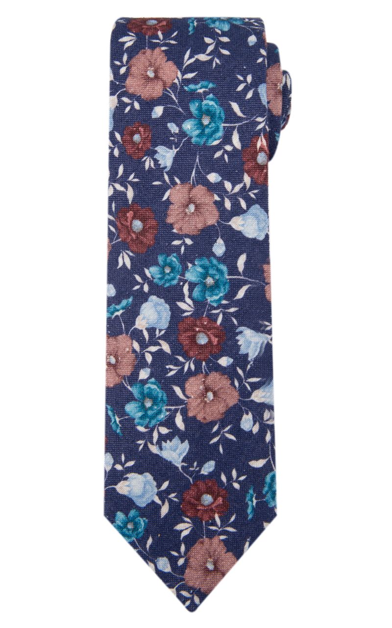 Dutch Dandies Stropdas Bordeaux print 057617-001-0