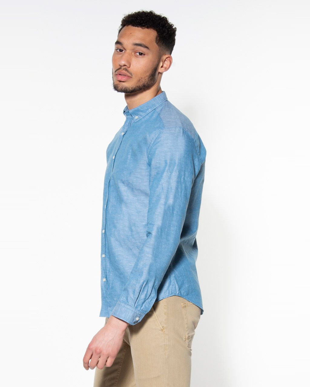 Victim Casual Overhemd LM Donkerblauw uni 057637-001-L