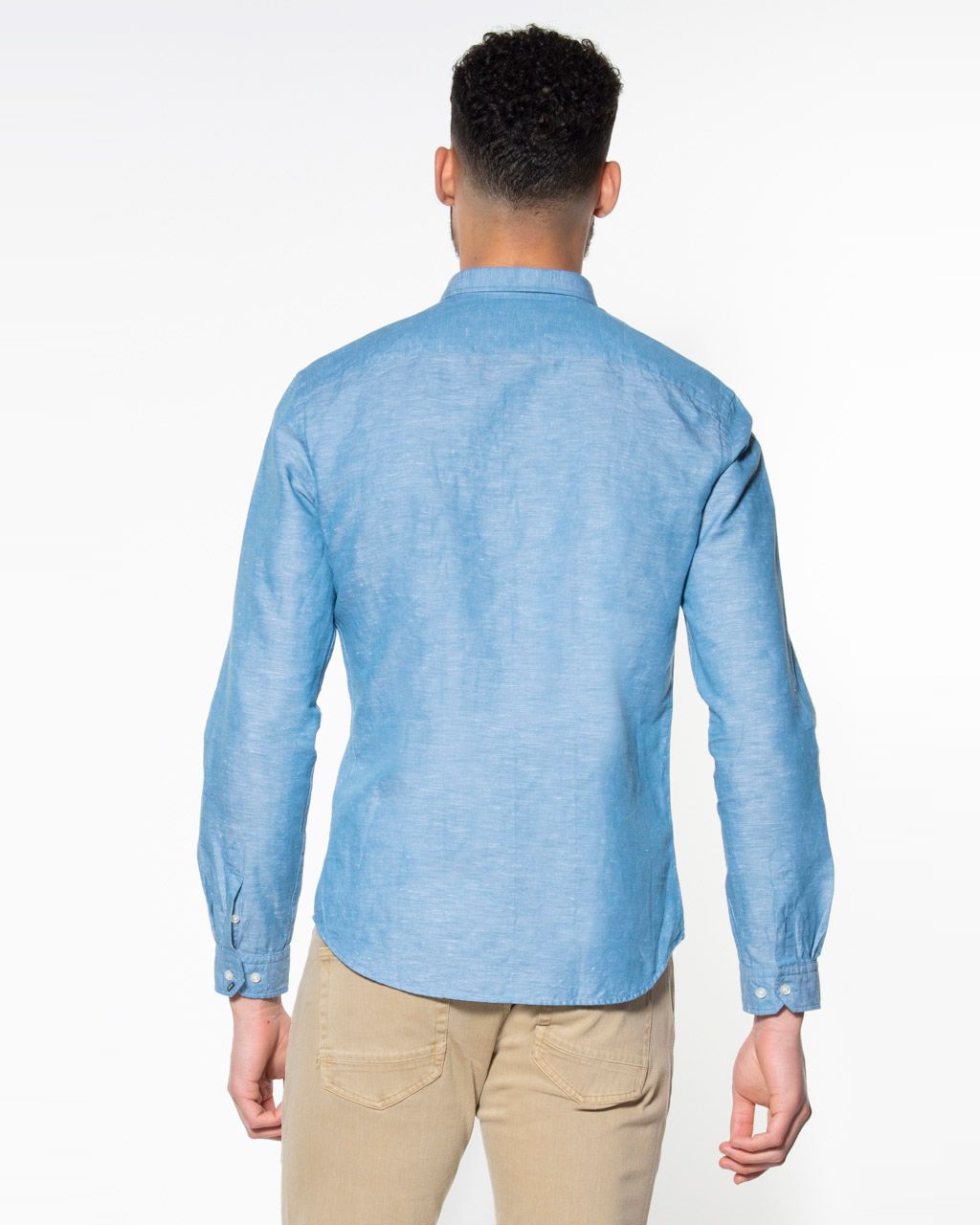 Victim Casual Overhemd LM Donkerblauw uni 057637-001-L