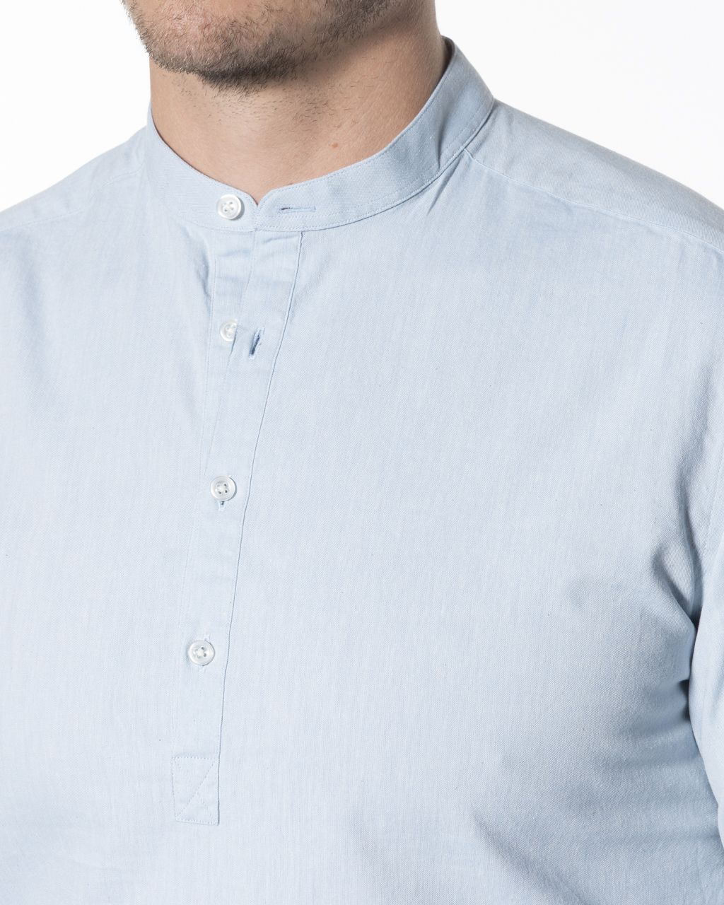 Victim Casual Overhemd LM Lichtblauw uni 057638-001-L