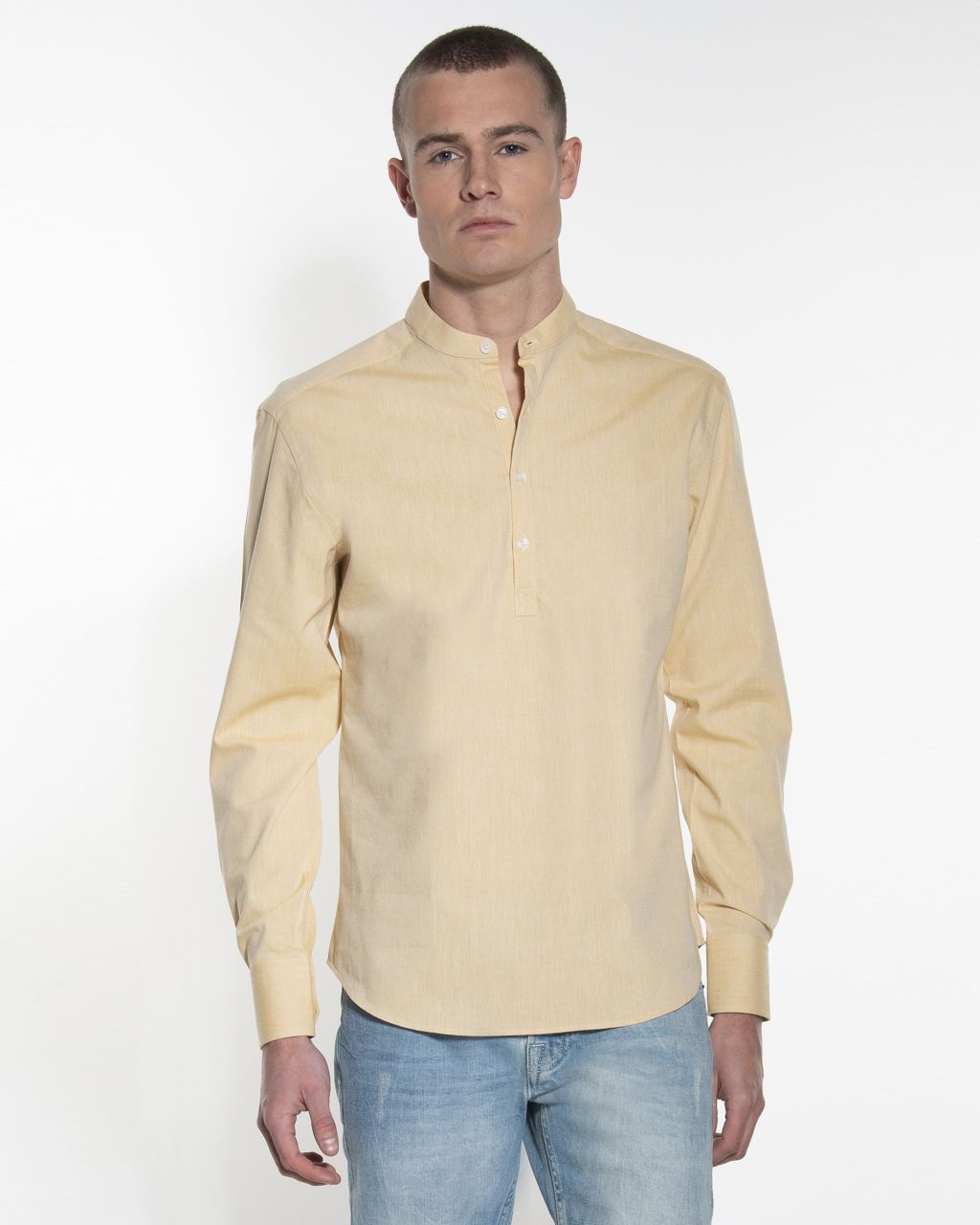 Victim Casual Overhemd LM Donkergeel uni 057639-001-L