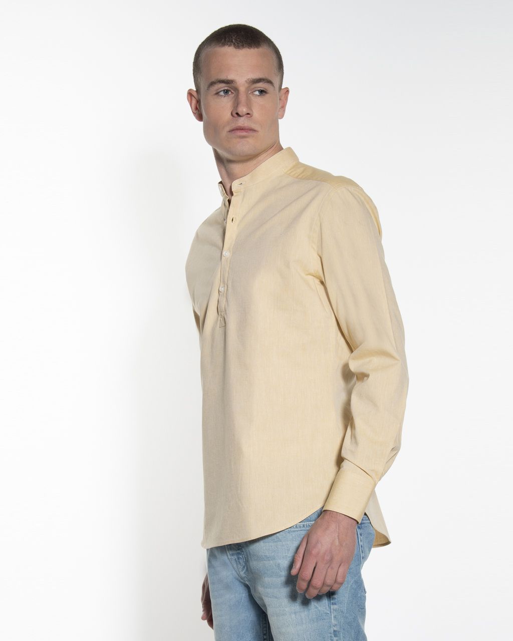 Victim Casual Overhemd LM Donkergeel uni 057639-001-L