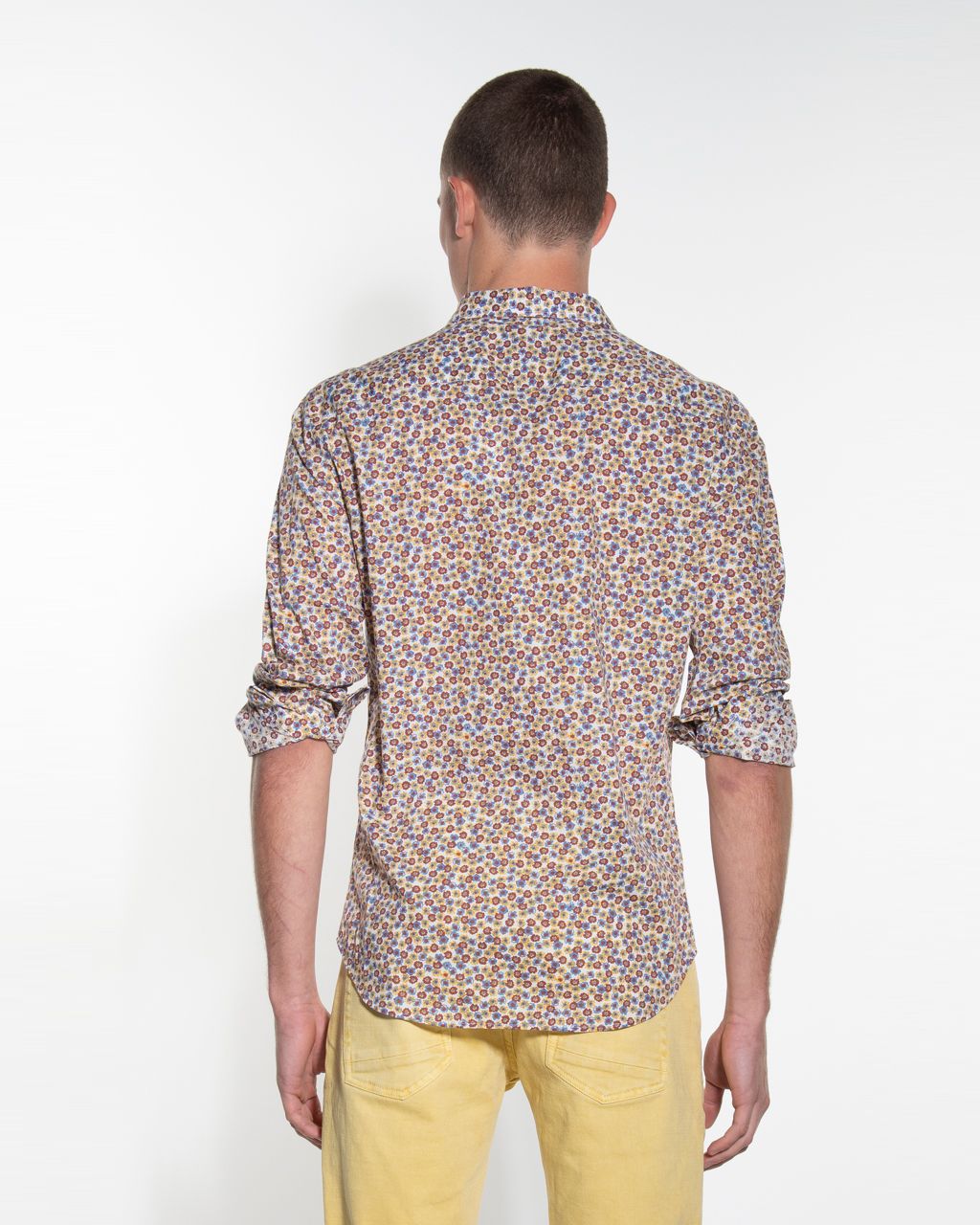 Victim Casual Overhemd LM Geel print 057640-001-L