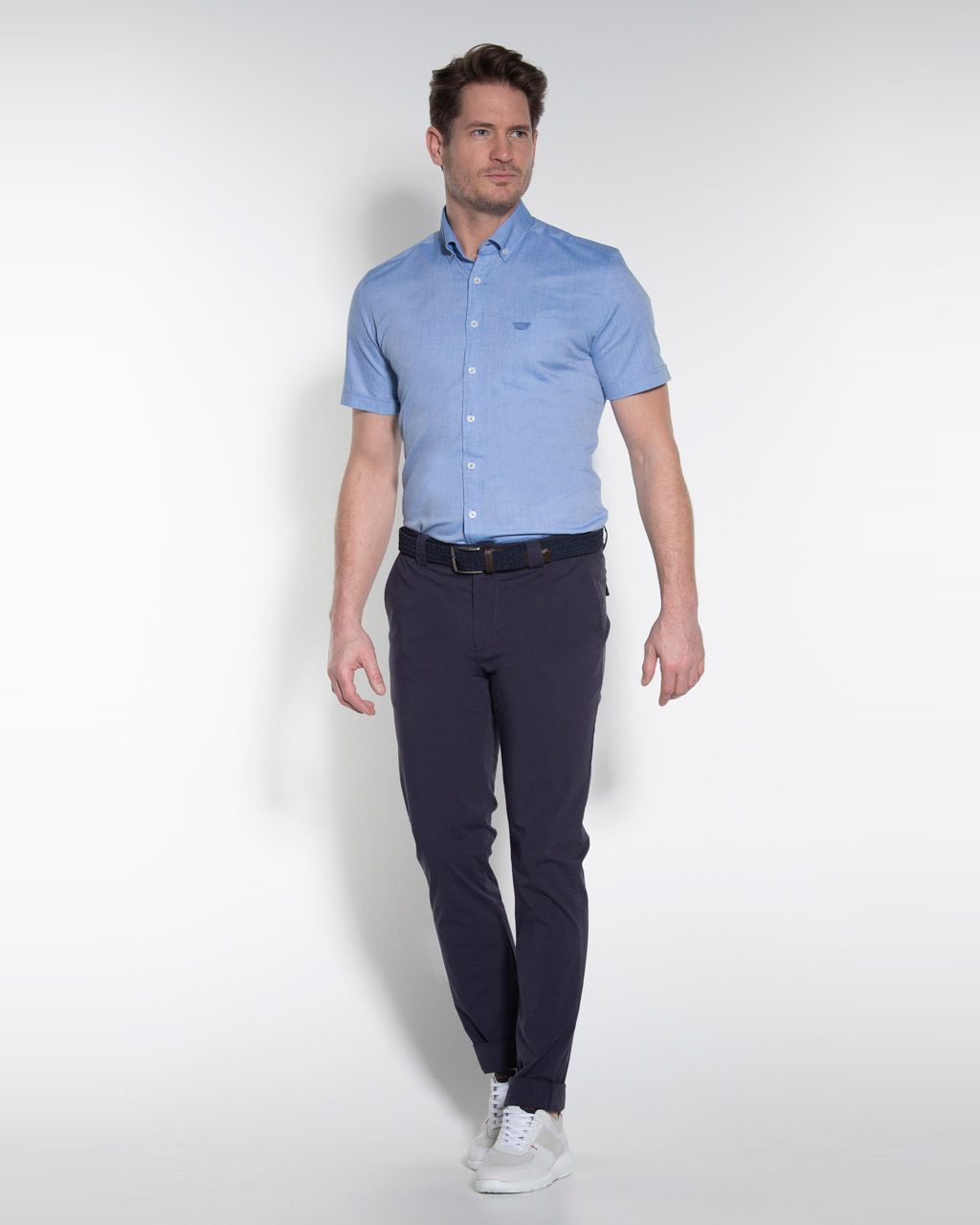 Donkervoort Overhemd KM Blauw uni 057642-001-L