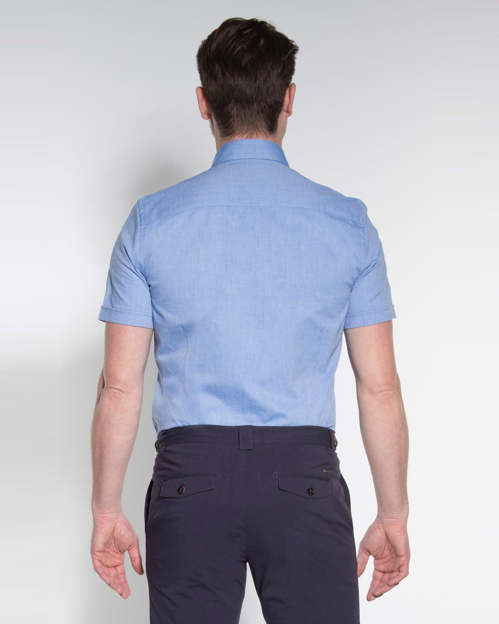Donkervoort Overhemd KM Blauw uni 057642-001-L