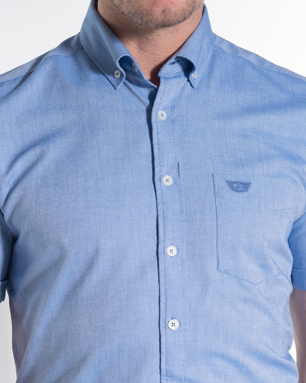 Donkervoort Overhemd KM Blauw uni 057642-001-L