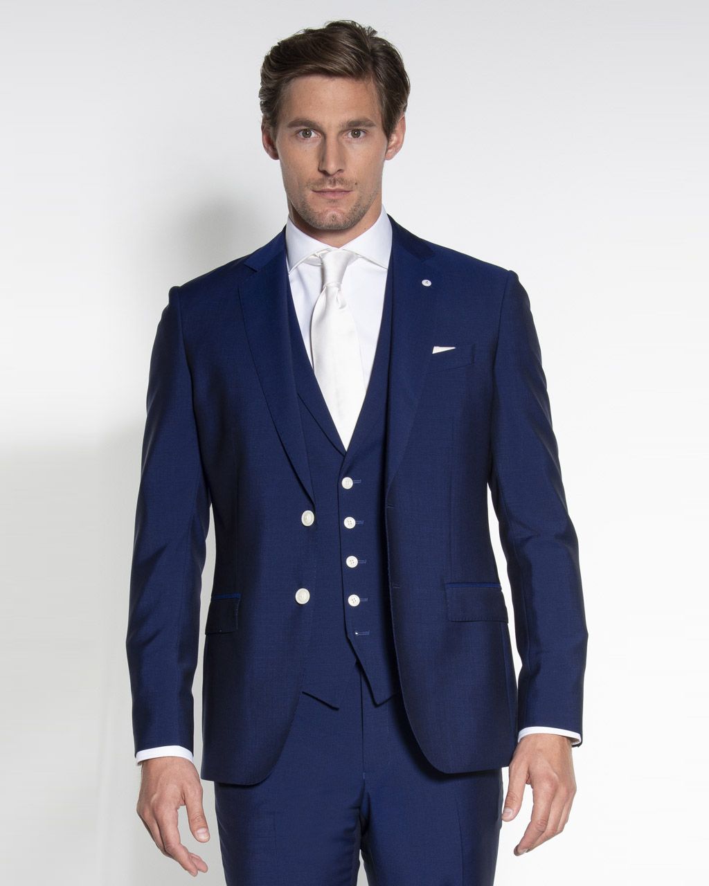 Dutch Dandies Driedelig Trouwpak Blauw uni 057775-001-44