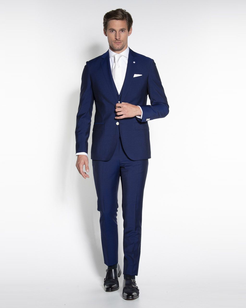 Dutch Dandies Driedelig Trouwpak Blauw uni 057775-001-44