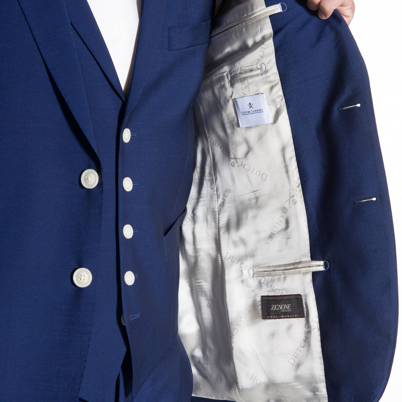 Dutch Dandies Driedelig Trouwpak Blauw uni 057775-001-44