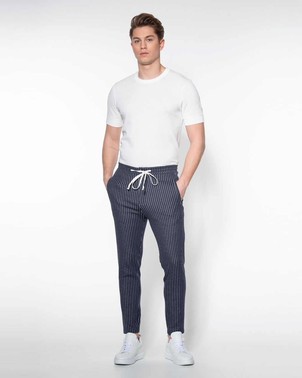 Drykorn Jeger Mix & Match Pantalon Donkerblauw streep 057888-001-30/34