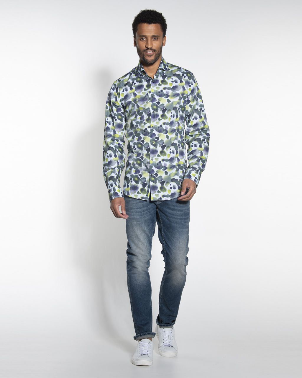 Blue Industry Casual Overhemd LM Groen 058305-001-37