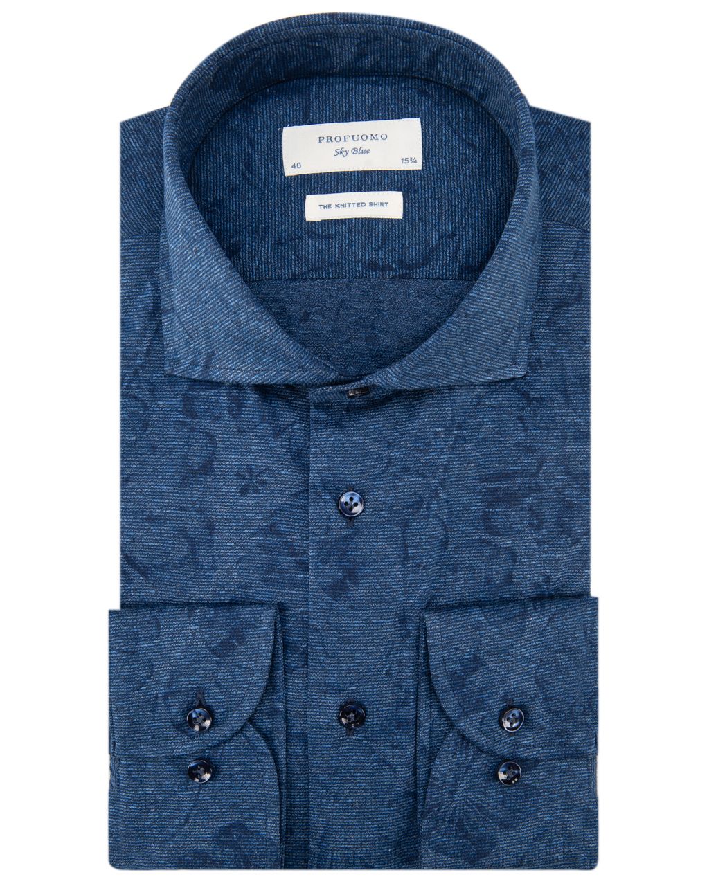 Profuomo Sky Blue Slim fit Knitted Overhemd LM