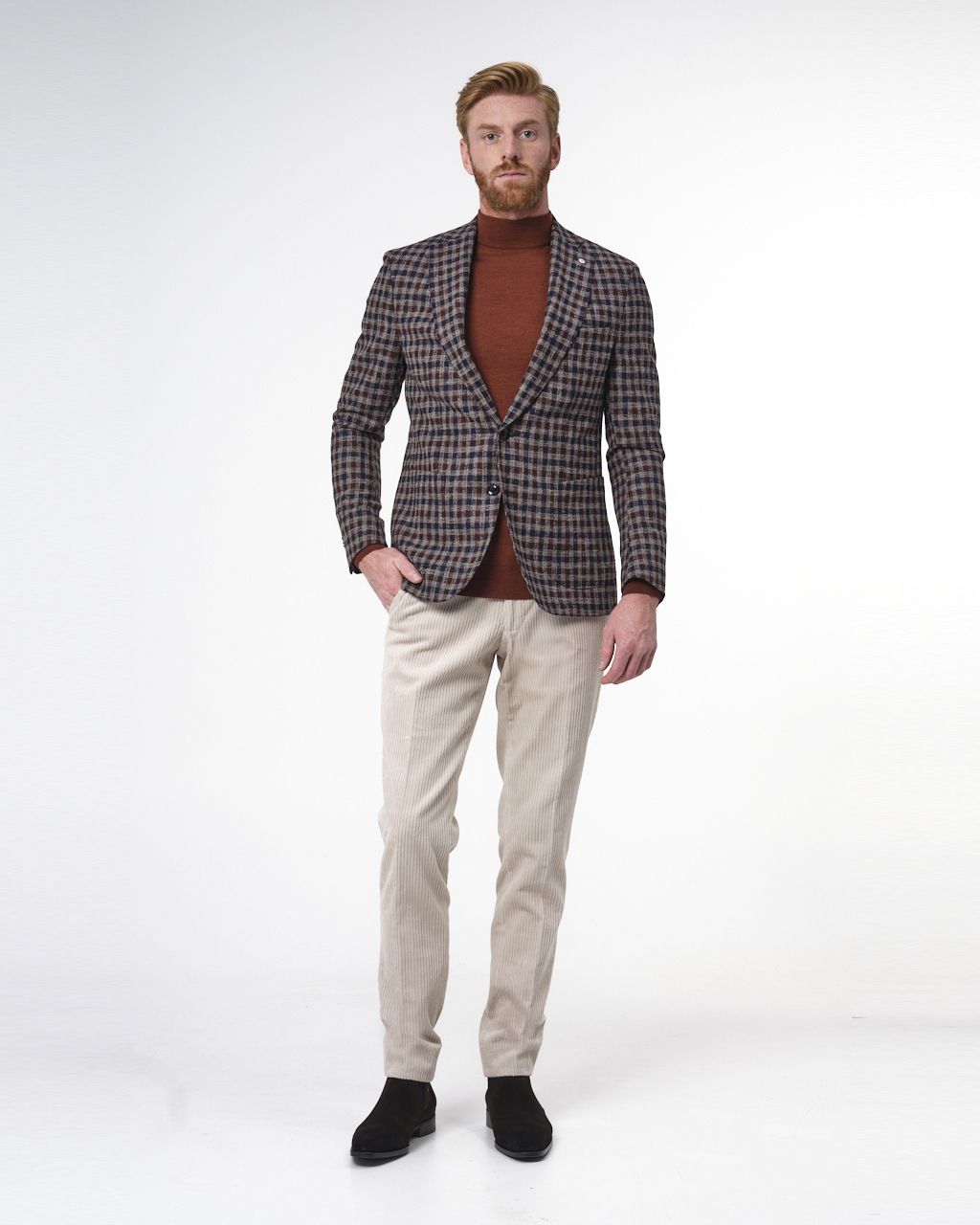 Dutch Dandies Colbert Bruin grote ruit 060083-001-46