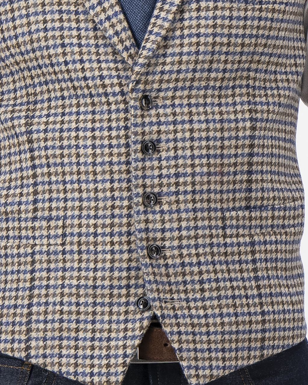 Dutch Dandies Gilet Blauw kleine ruit 060102-001-46