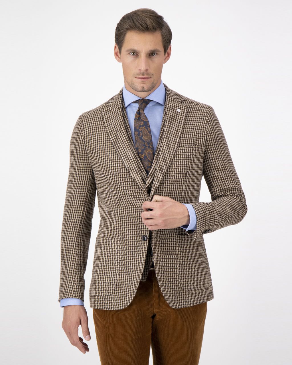 Dutch Dandies Colbert Donkerbruin kleine ruit 060103-001-46