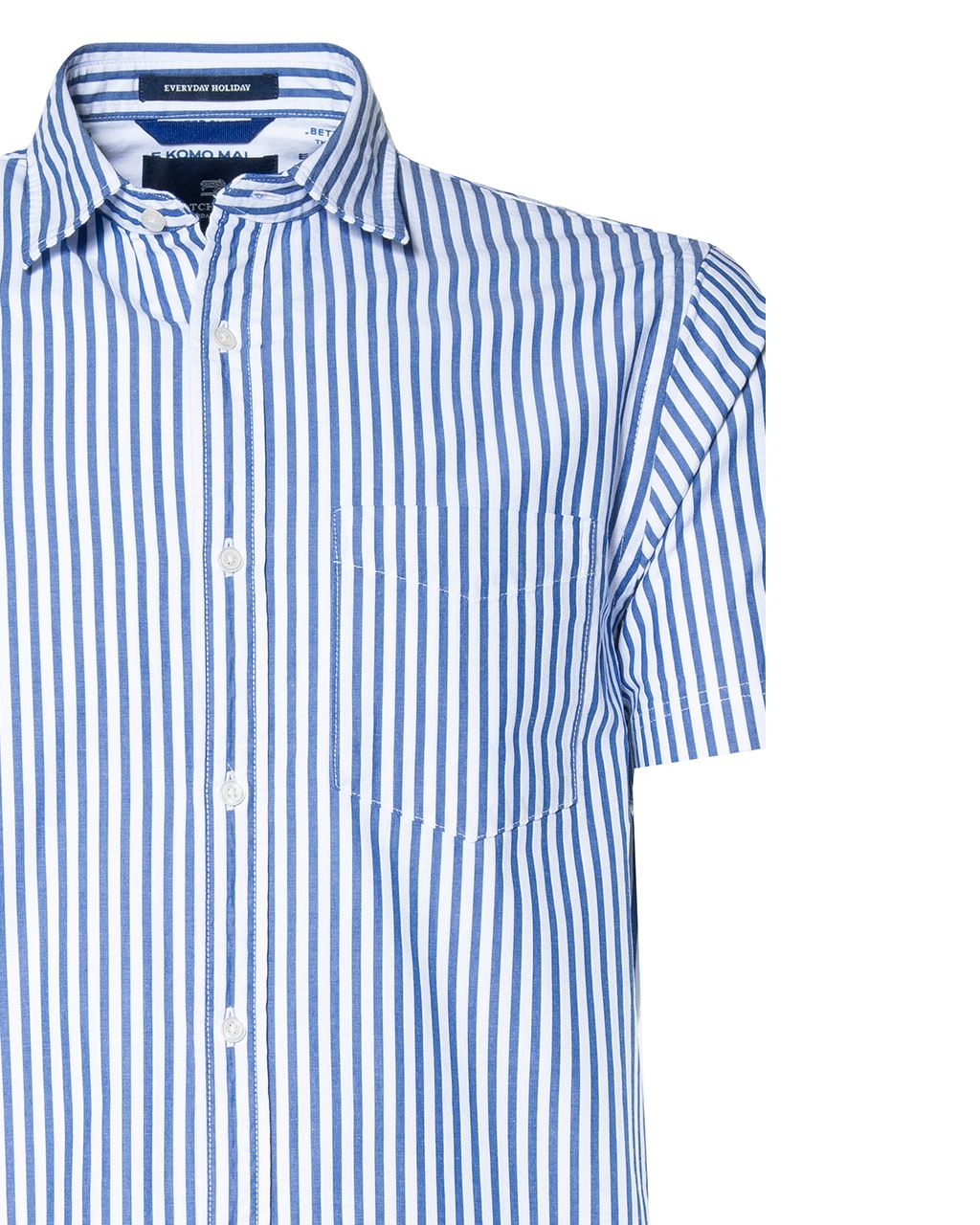 Scotch & Soda Casual Overhemd KM Blauw streep 061230-001-L