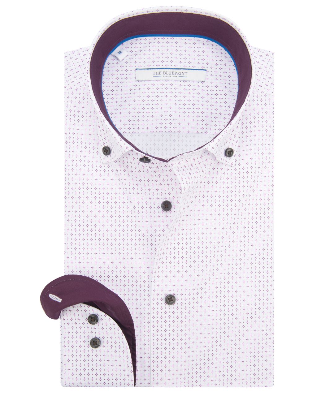 The BLUEPRINT Premium Trendy overhemd LM Wit print 061750-001-L
