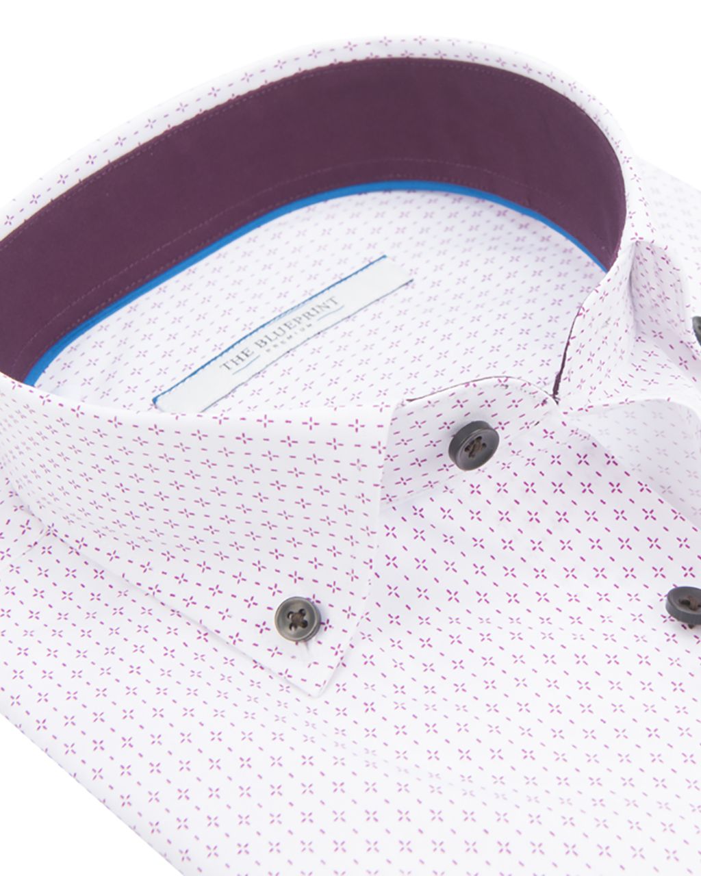 The BLUEPRINT Premium Trendy overhemd LM Wit print 061750-001-L