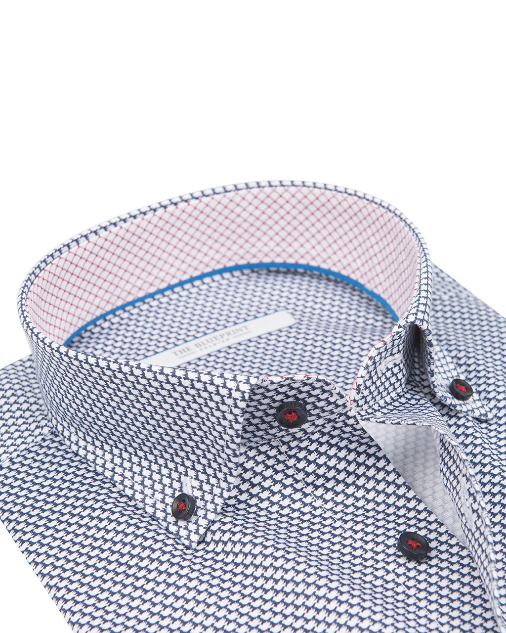 The BLUEPRINT Premium Trendy overhemd LM Donkerblauw print 061873-001-L
