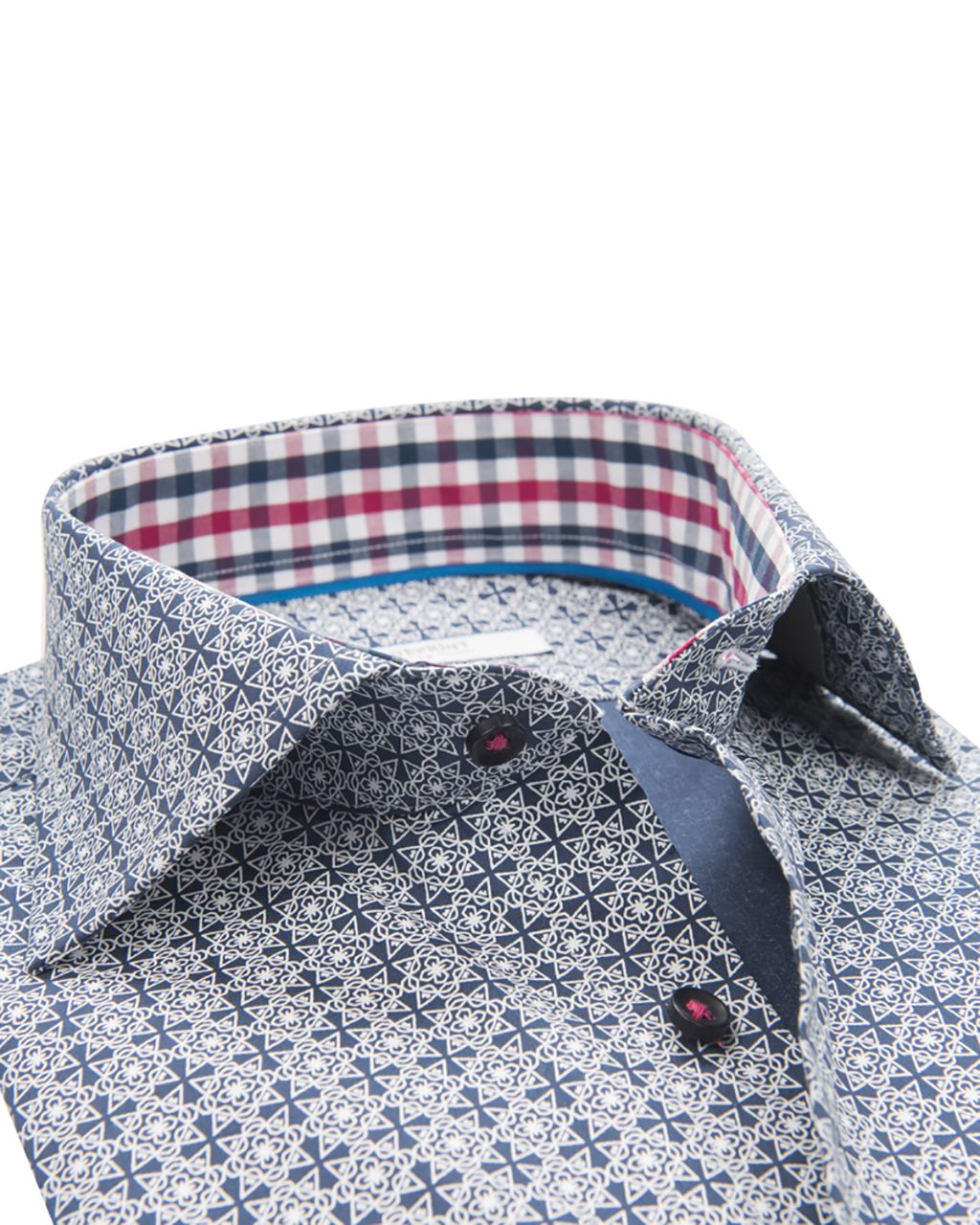 The BLUEPRINT Premium Trendy overhemd LM Donkerblauw print 061882-001-L