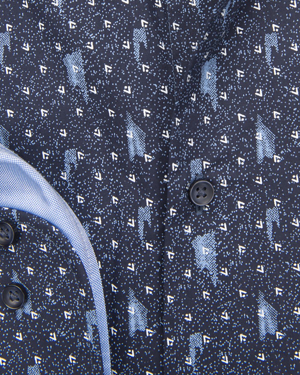The BLUEPRINT Premium Trendy overhemd LM Donkerblauw print 061884-001-L