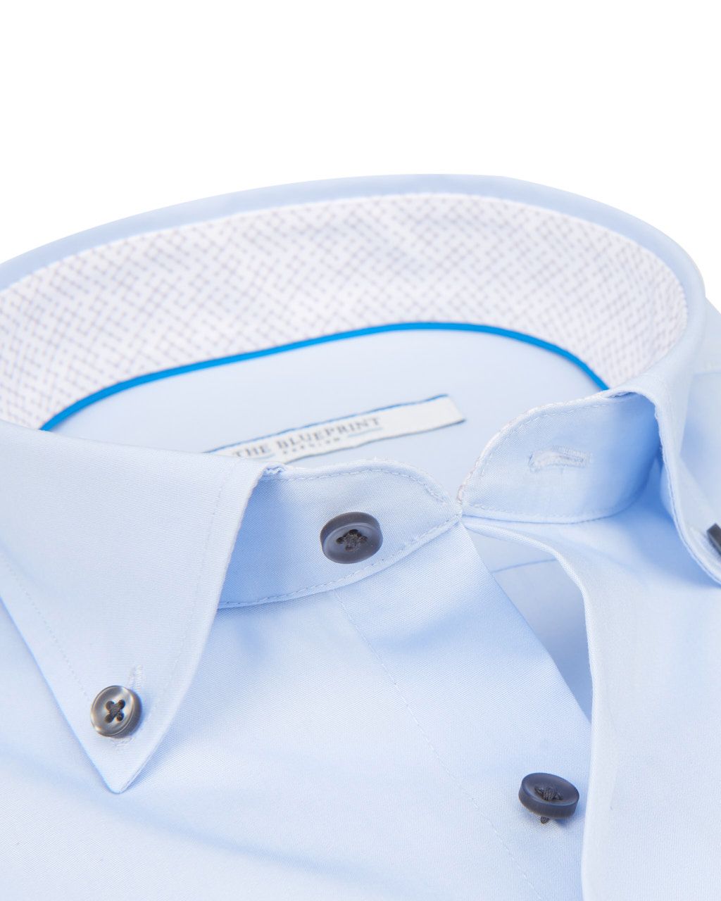The BLUEPRINT Premium Trendy overhemd LM Middenblauw uni 061887-001-L