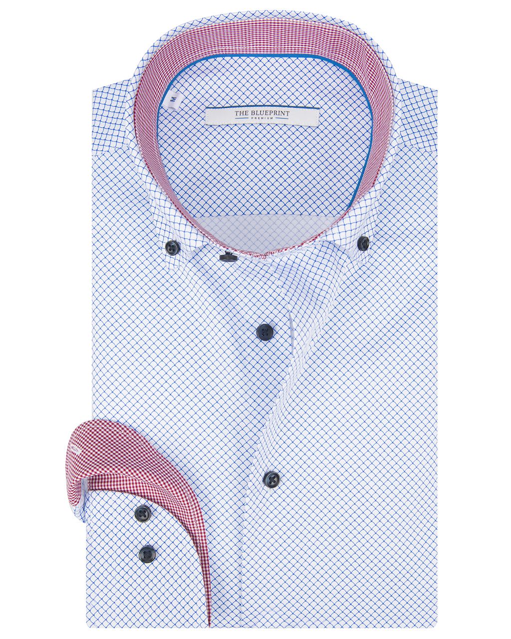 The BLUEPRINT Premium Trendy overhemd LM Wit print 061898-001-L