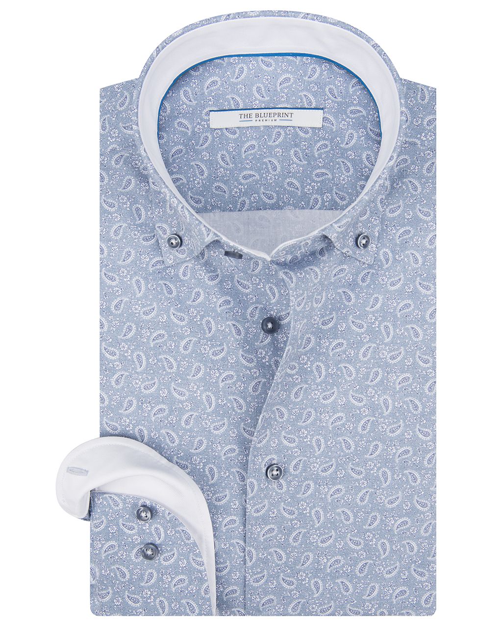 The BLUEPRINT Premium Trendy overhemd LM Blauw print 061899-001-L