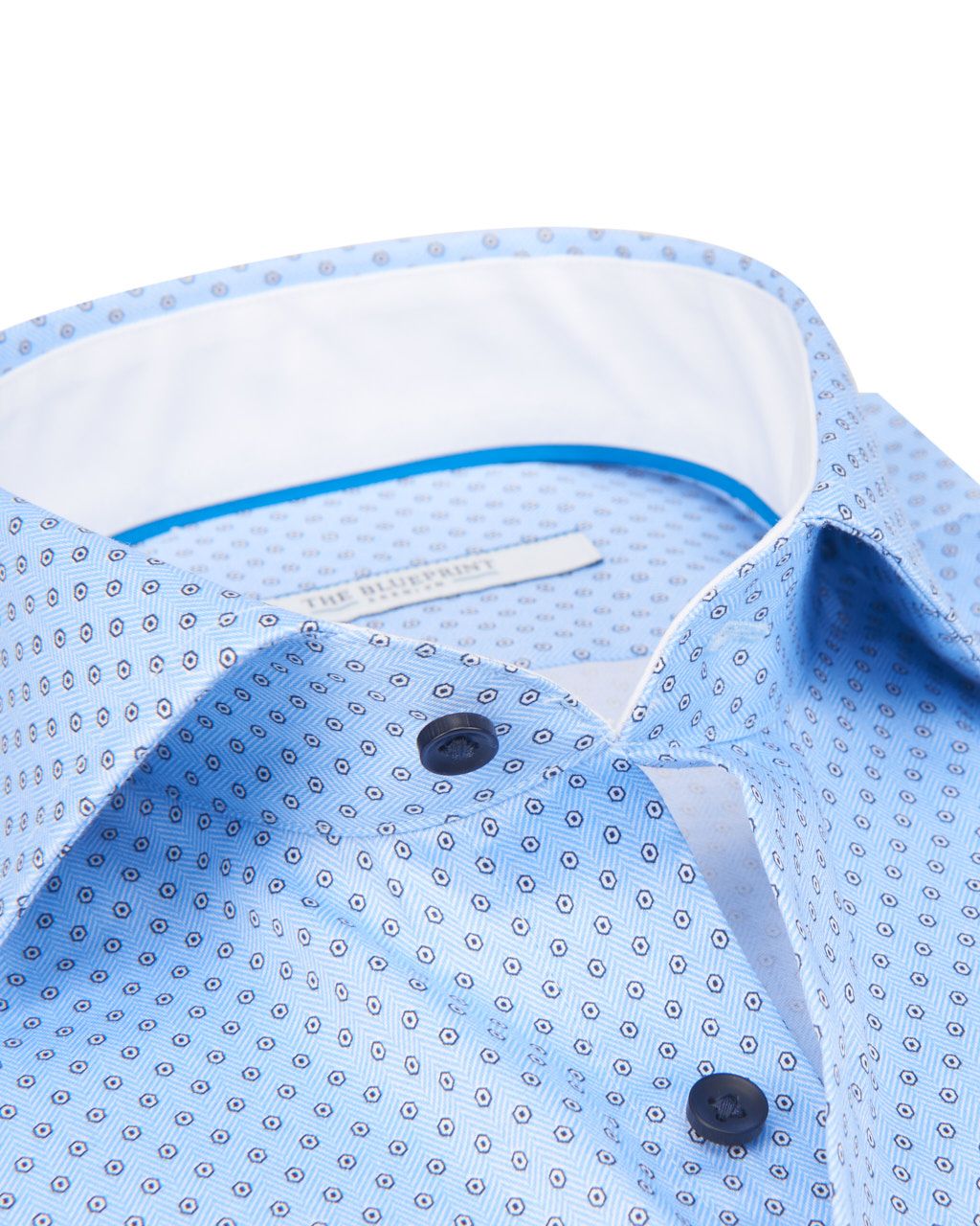 The BLUEPRINT Premium Trendy overhemd LM Lichtblauw uni 061905-001-L
