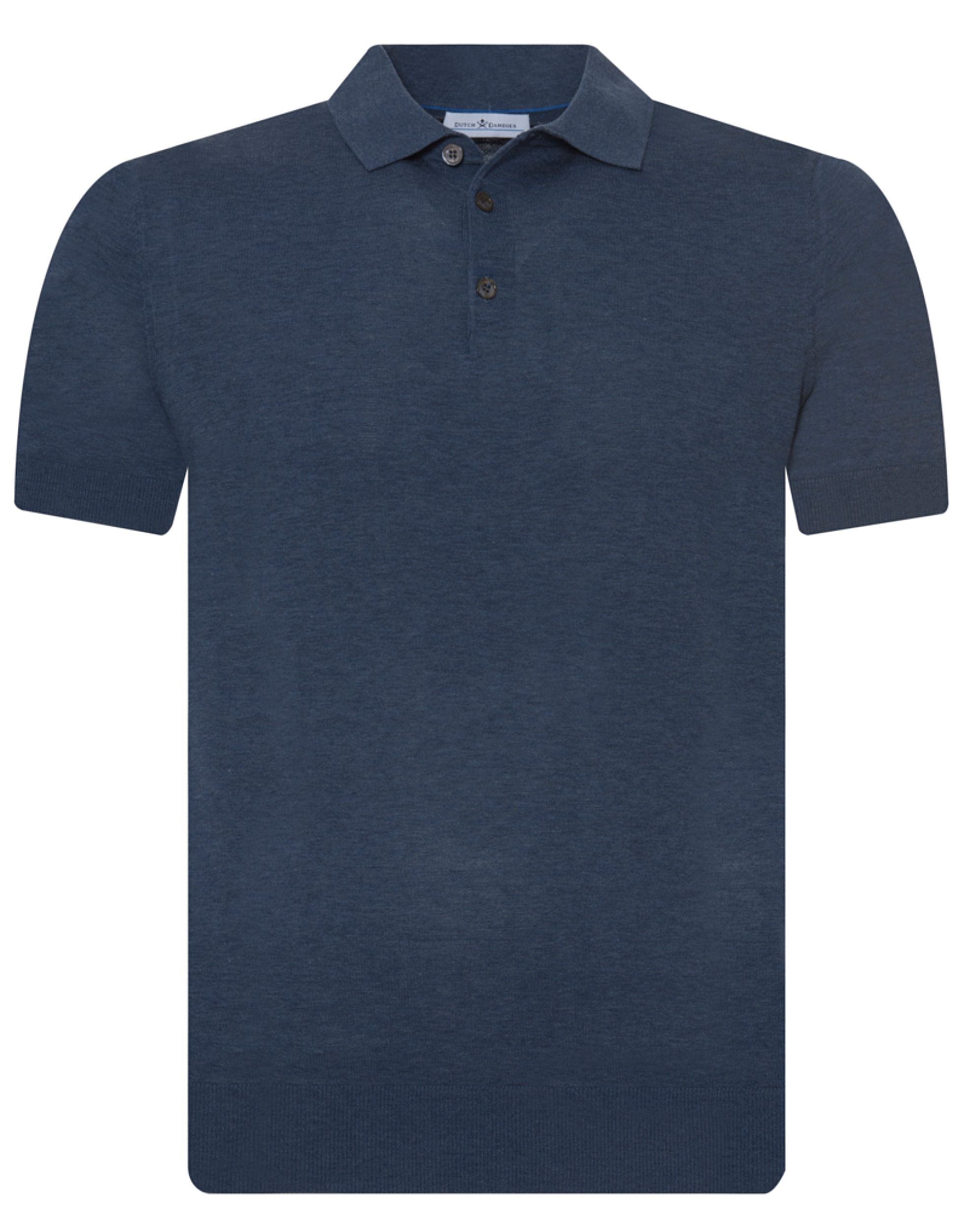 Dutch Dandies Bol Polo KM Blauw uni 064373-006-L