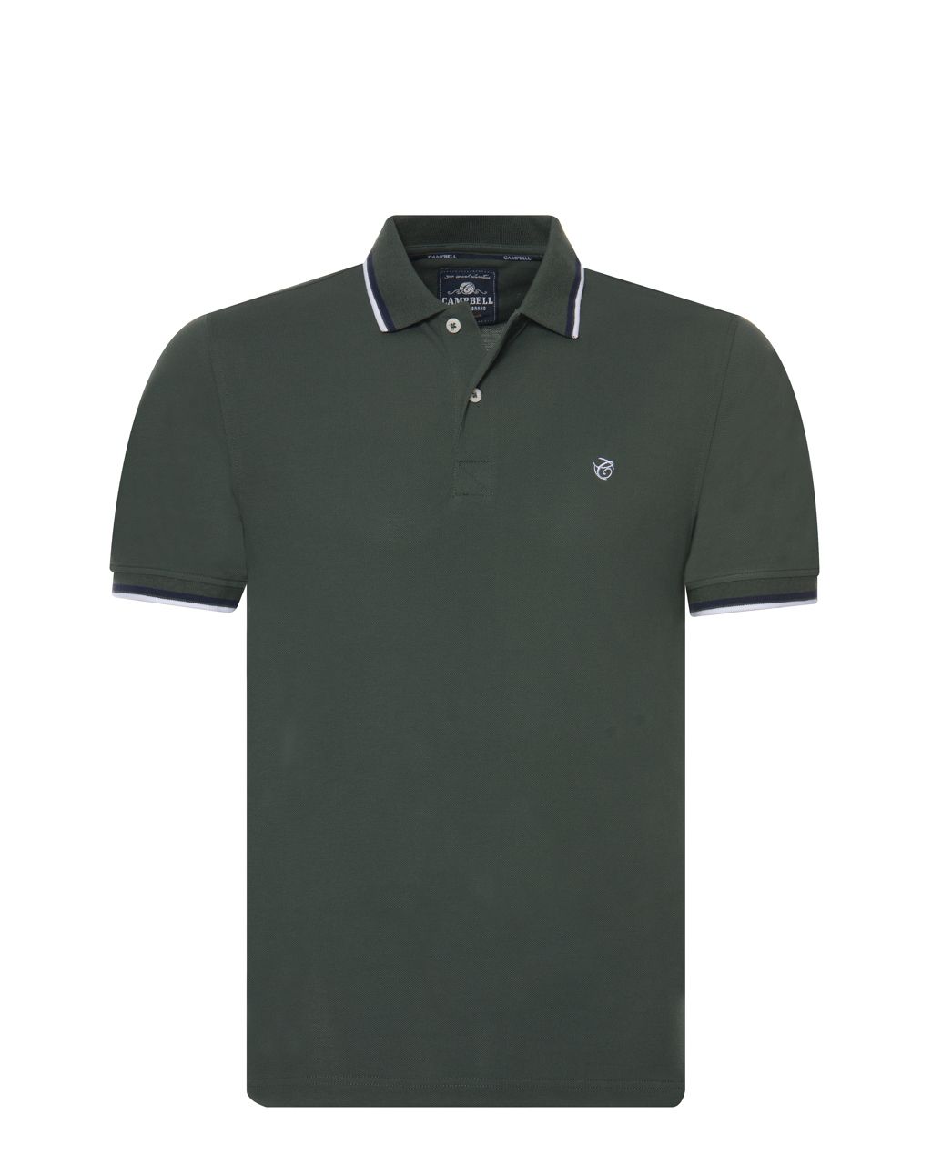Campbell Polo KM Donkergroen uni 064399-001-L